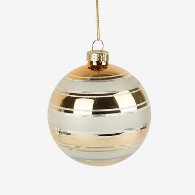 Set de 12 bolas blancas y doradas &Oslash;8cm