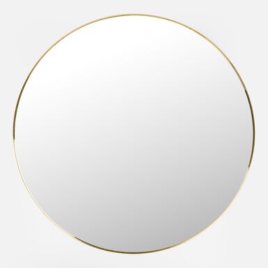 Espejo de pared redondo de metal dorado Orión Ø76cm