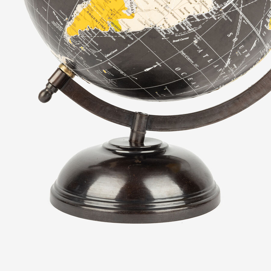 Figura decorativa globo terr&aacute;queo negro &Oslash;20x28cm