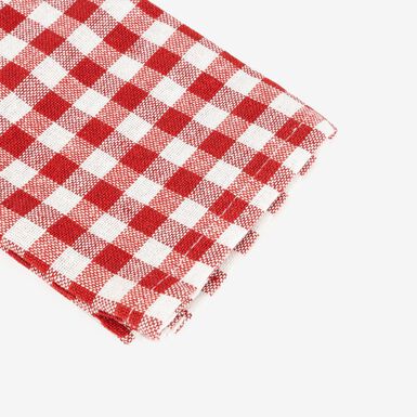 Set de 2 servilletas de algodón rojo Vichy43x43cm