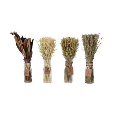 Jarr&oacute;n de cristal con hierba decorativa