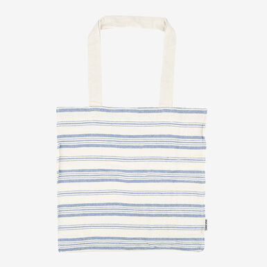 Bolso de algod&oacute;n rayas azules Cervia 45x45x15cm