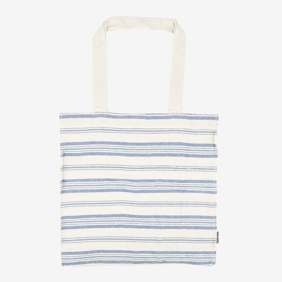 Bolso de algod&oacute;n rayas azules Cervia 45x45x15cm