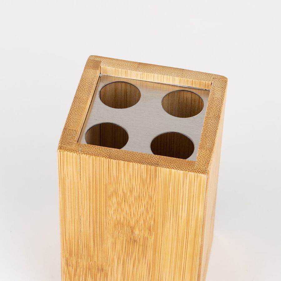 Vaso portacepillos de bambú