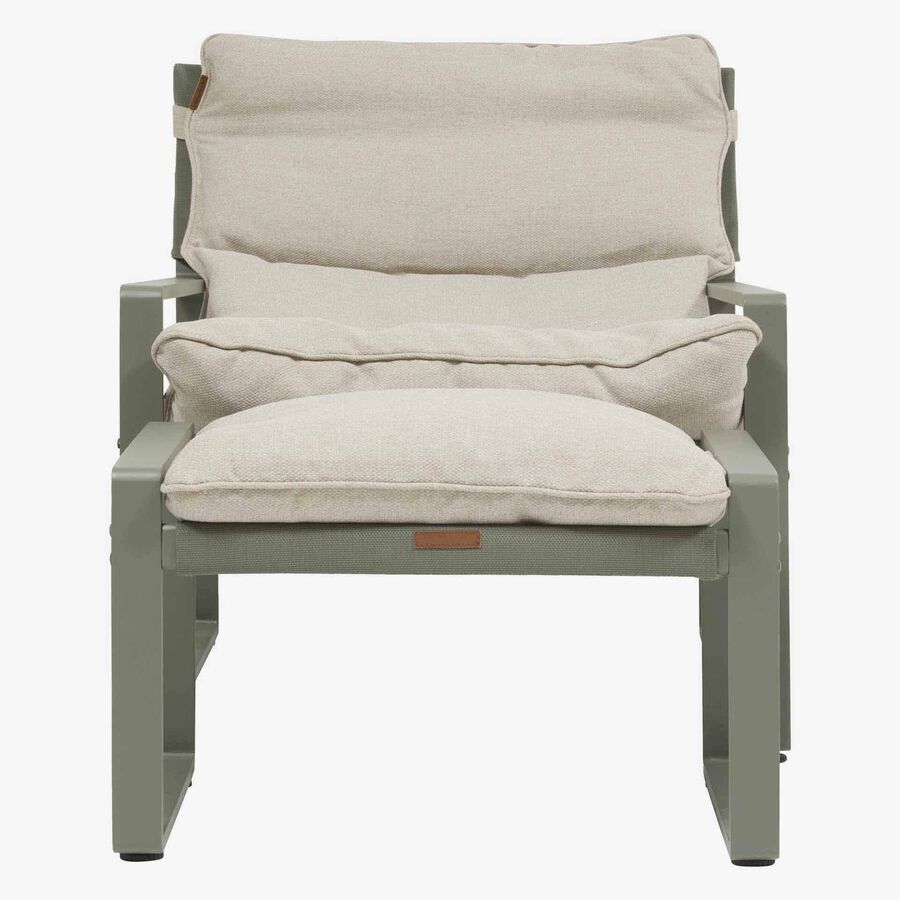 Sillon reclinable de jard&iacute;n de aluminio verde Lambor 151x69x73cm