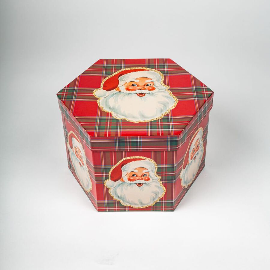 Set de 14 bolas decorativas tartán rojo 8cm