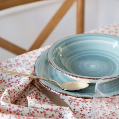 Vajilla de 18 piezas de gres azul claro Vita