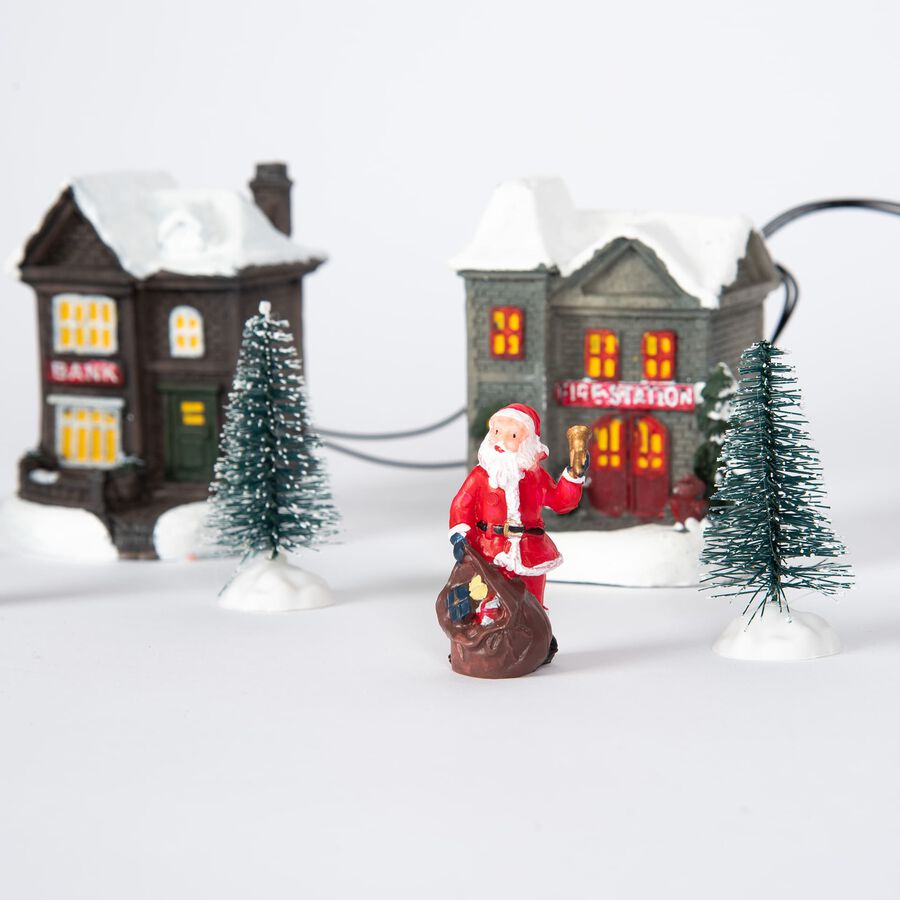 Figura decorativa con luz LED Pueblo navideño