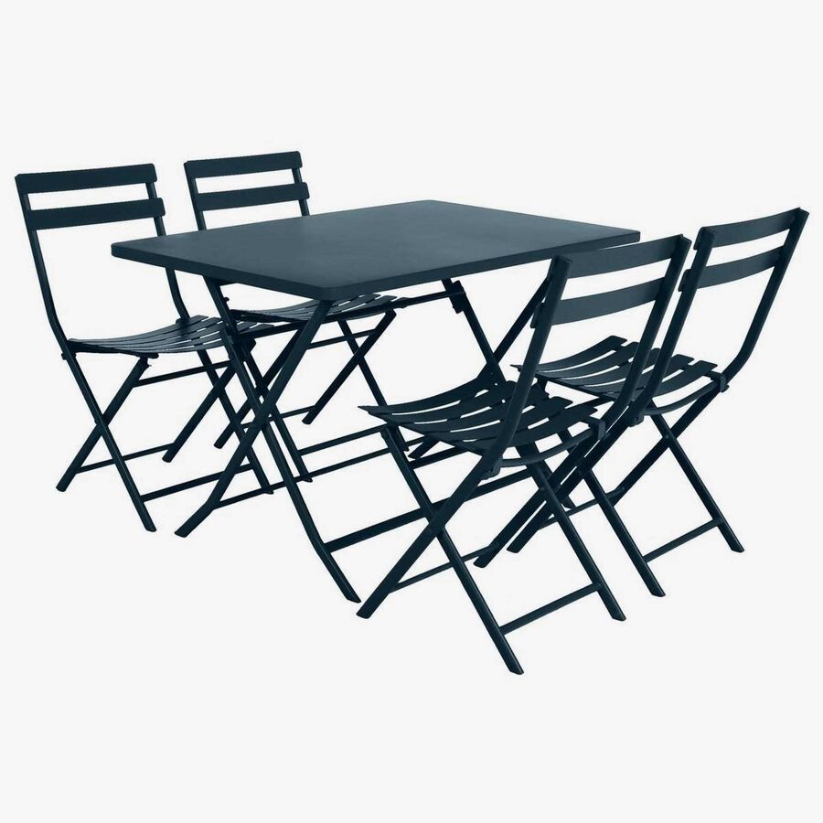 Mesa de jard&iacute;n plegable de acero azul Dixie 110x70x71cm