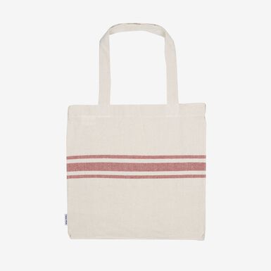 Bolso de algodón con rayas rojas Niza 45x45x15cm