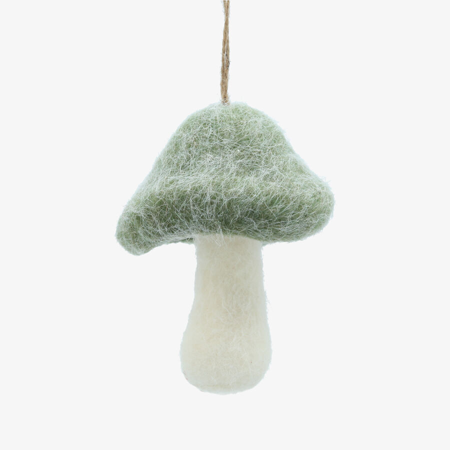 Bola de Navidad de seta de fieltro verde 10x10x15cm