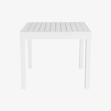 Mesa de jard&iacute;n extensible de aluminio blanca Nijar 90/180x90x76cm