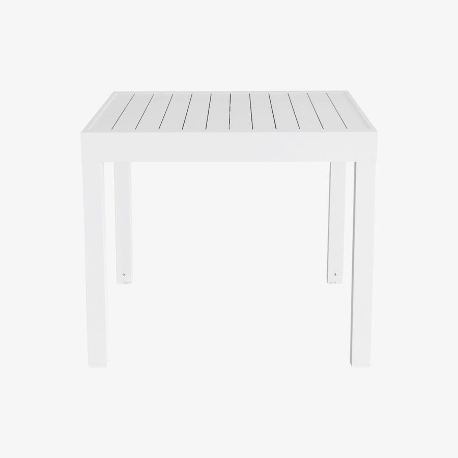 Mesa de jard&iacute;n extensible de aluminio blanca Nijar 90/180x90x76cm