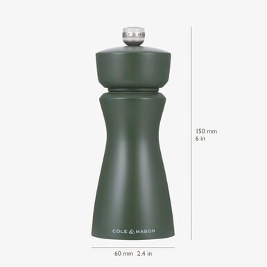 Molinillo de pimienta de madera verde oscuro 15cm - Cole & Mason