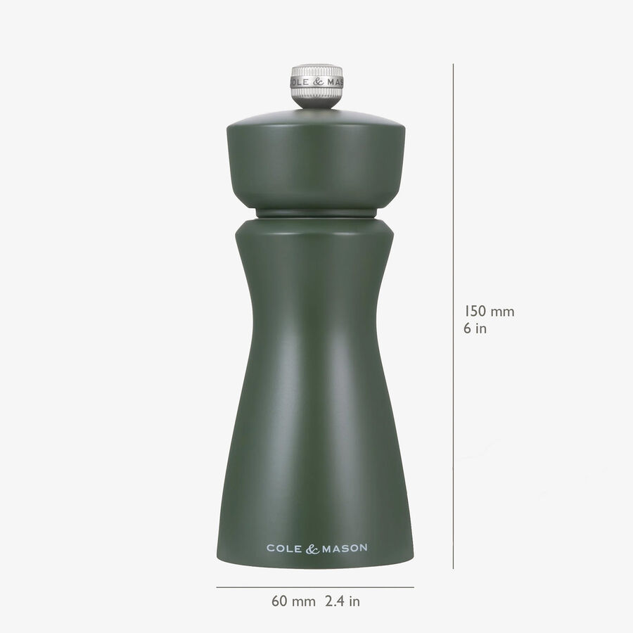 Molinillo de pimienta de madera verde oscuro 15cm - Cole & Mason