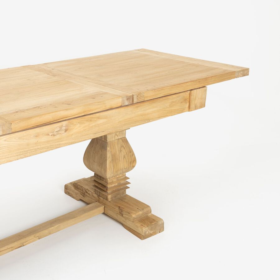 Mesa de comedor extensible de madera de olmo reciclada Toulouse 160/220x80x76cm