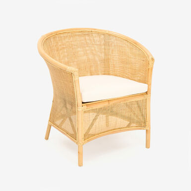 Butaca de ratán beige Milos 76x65x80cm