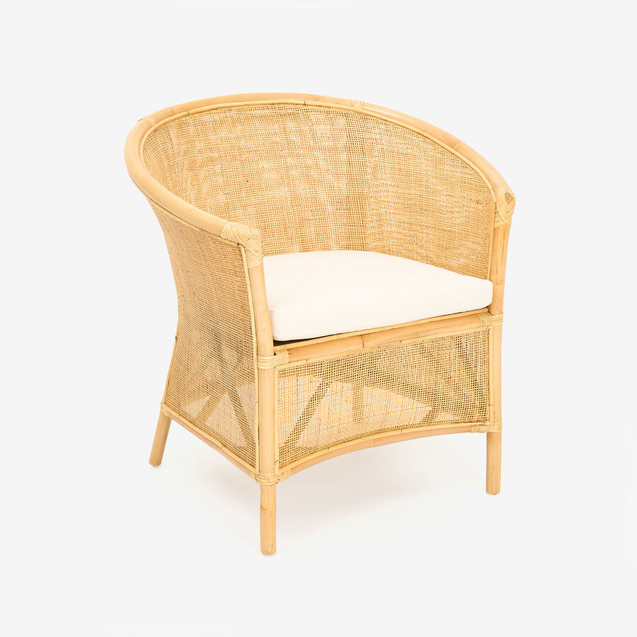 Butaca de ratán beige Milos 76x65x80cm