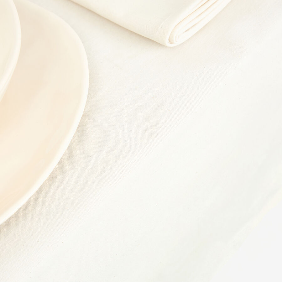 Mantel de algodón y poliéster beige Faura 140x250cm