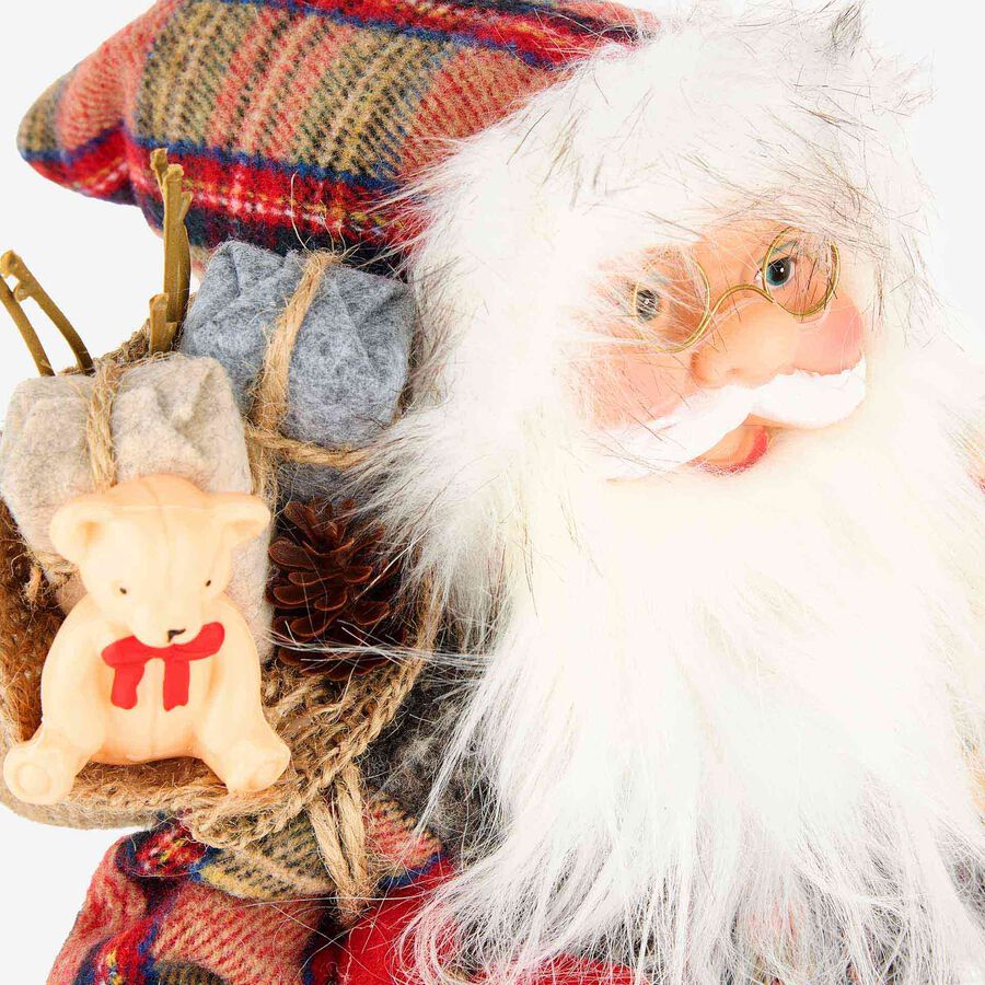 Figura decorativa Santa Claus con chaleco y regalos