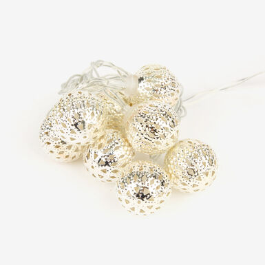 Guirnalda de luces plateadas interior 8 LEDs luz cálida