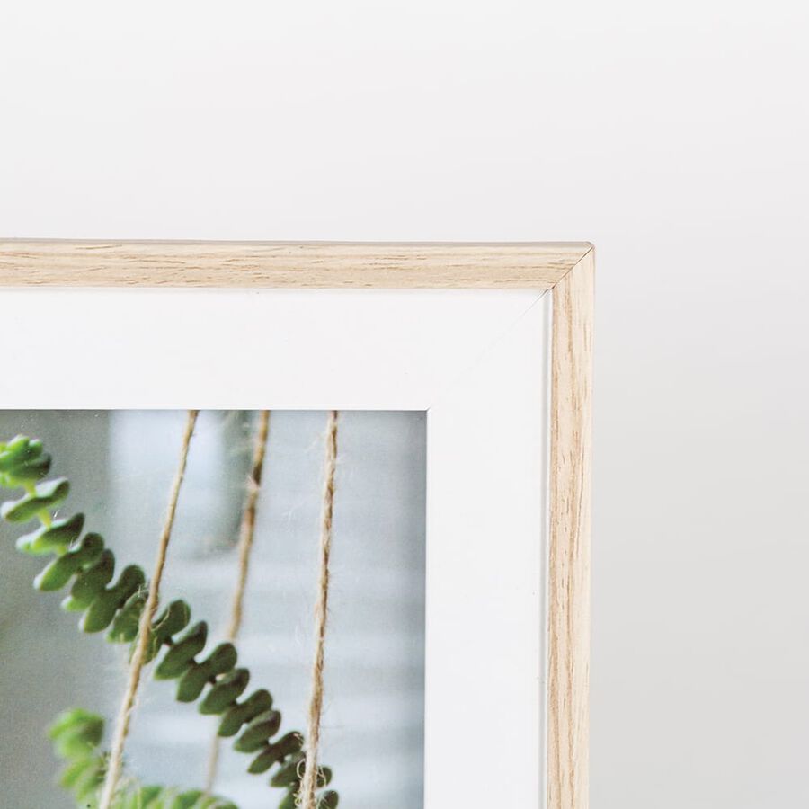 Marco de fotos blanc y natural 13x18cm