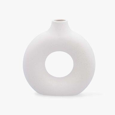 Jarron de cer&aacute;mica blanco Luum 16x5x18