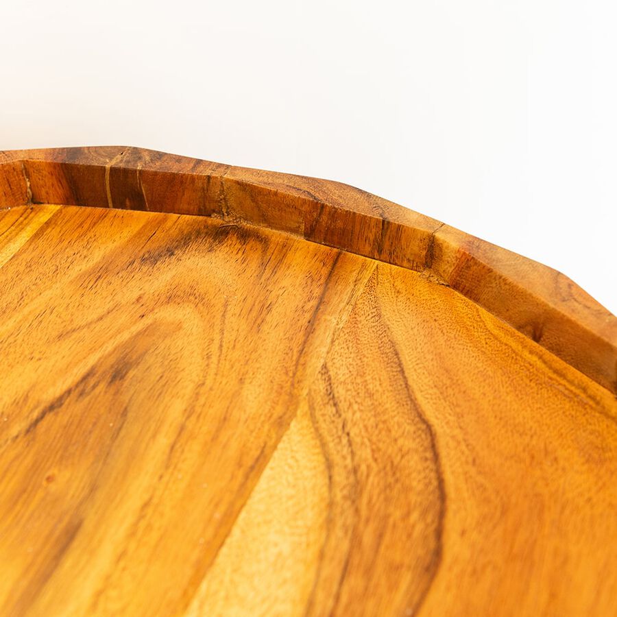 Armario de madera acacia efecto plisado Clau&Chloe 82x42x138cm