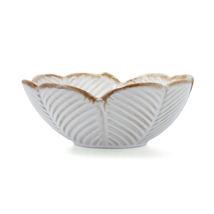 Bol de flor beige de porcelana Cremier &Oslash;17x7cm