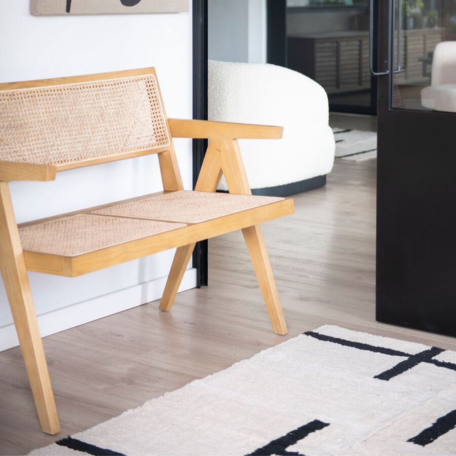 Banco de rat&aacute;n marr&oacute;n claro Elodye Clau&Chloe