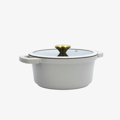 Cacerola gris claro de aluminio fundido con tapa Bruma 24cm