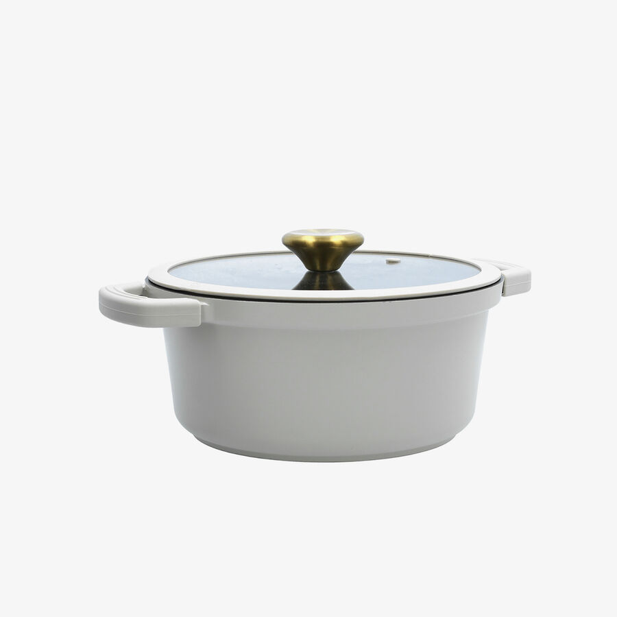 Cacerola gris claro de aluminio fundido con tapa Bruma 24cm