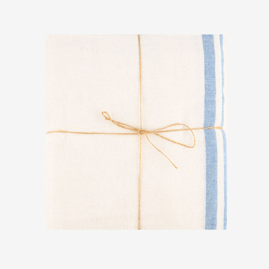 Mantel de algod&oacute;n rayas azules Sorrento 150x200cm