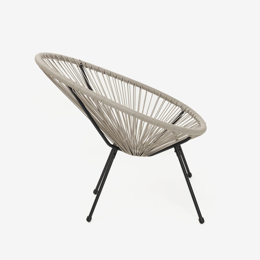 Silla de jardín de ratán sintético gris Acapulco 72x90x83cm