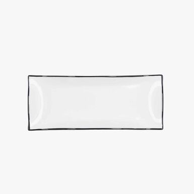 Plato de bocata de porcelana con filo negro Oslo 29,5cm