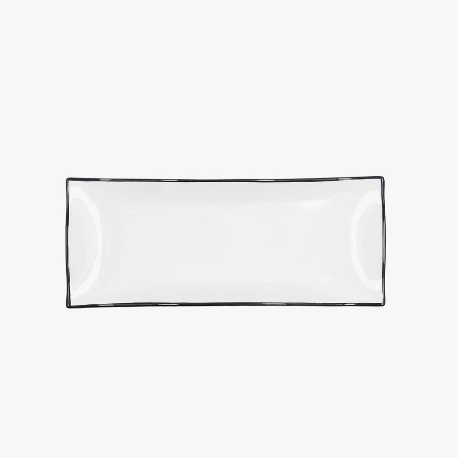 Plato de bocata de porcelana con filo negro Oslo 29,5cm