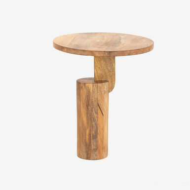 Mesa auxiliar de madera de mango Pisa Ø50x60cm Clau&Chloe