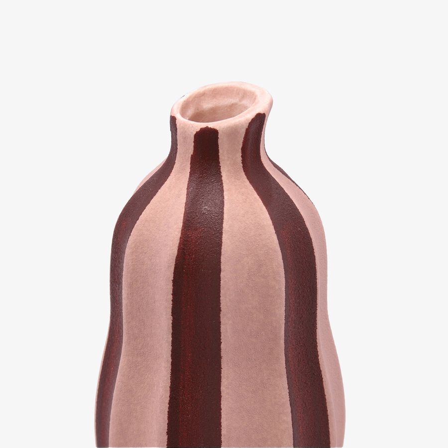 Jarrón de dolomita a rayas rojo y rosa Solma Ø9x16cm Clau&Chloe