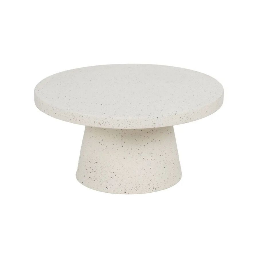 Mesa de centro de fibra de magnesio blanca Milo Ø80x38cm