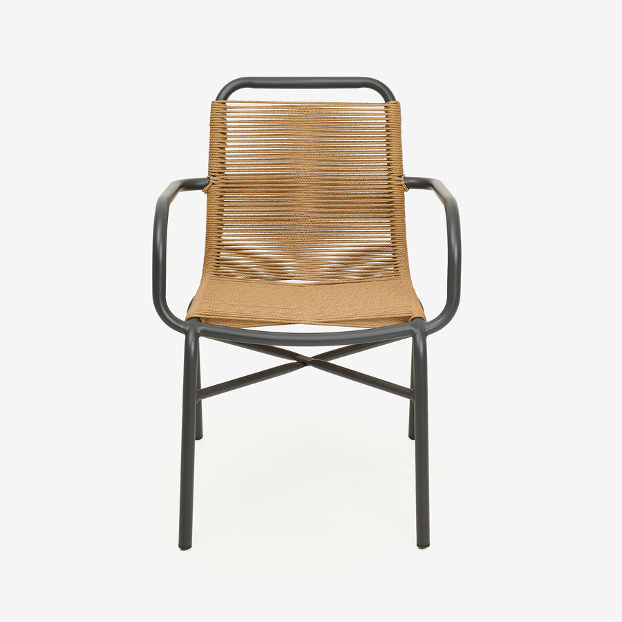 Silla de jardín de ratán sintético y aluminio Anse 55x60x79cm