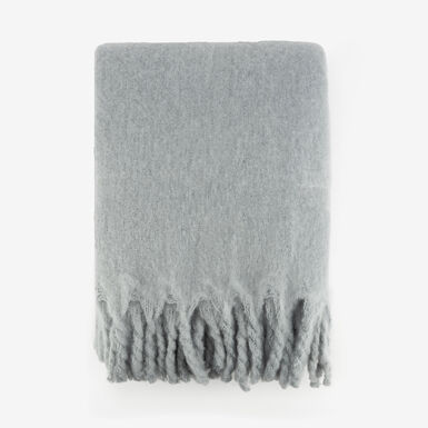Manta efecto mohair gris 130x150cm
