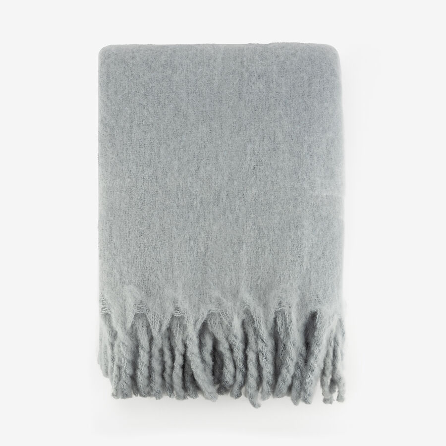 Manta efecto mohair gris 130x150cm