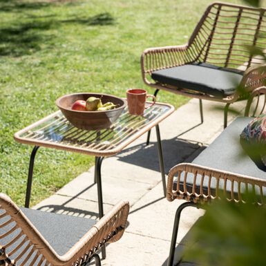 Set de jardín de 4 piezas de ratán sintético Hawai