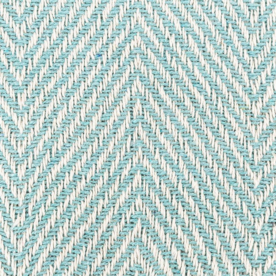 Plaid de flecos verde agua de algodón 125x150cm