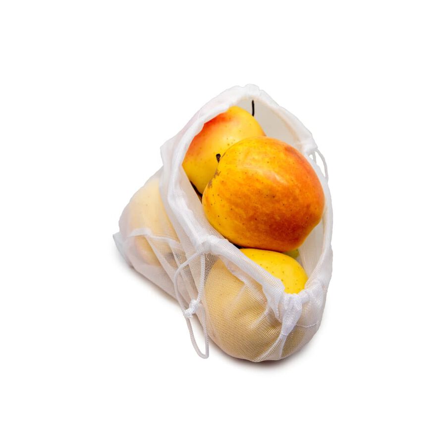 Set de 3 bolsas de rejilla de plástico 100% reciclado