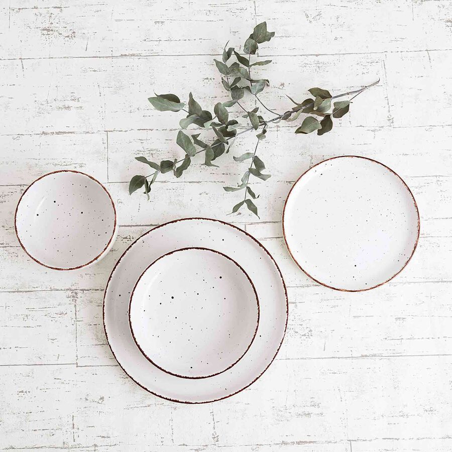 Vajilla de 12 piezas de cer&aacute;mica beige Iria