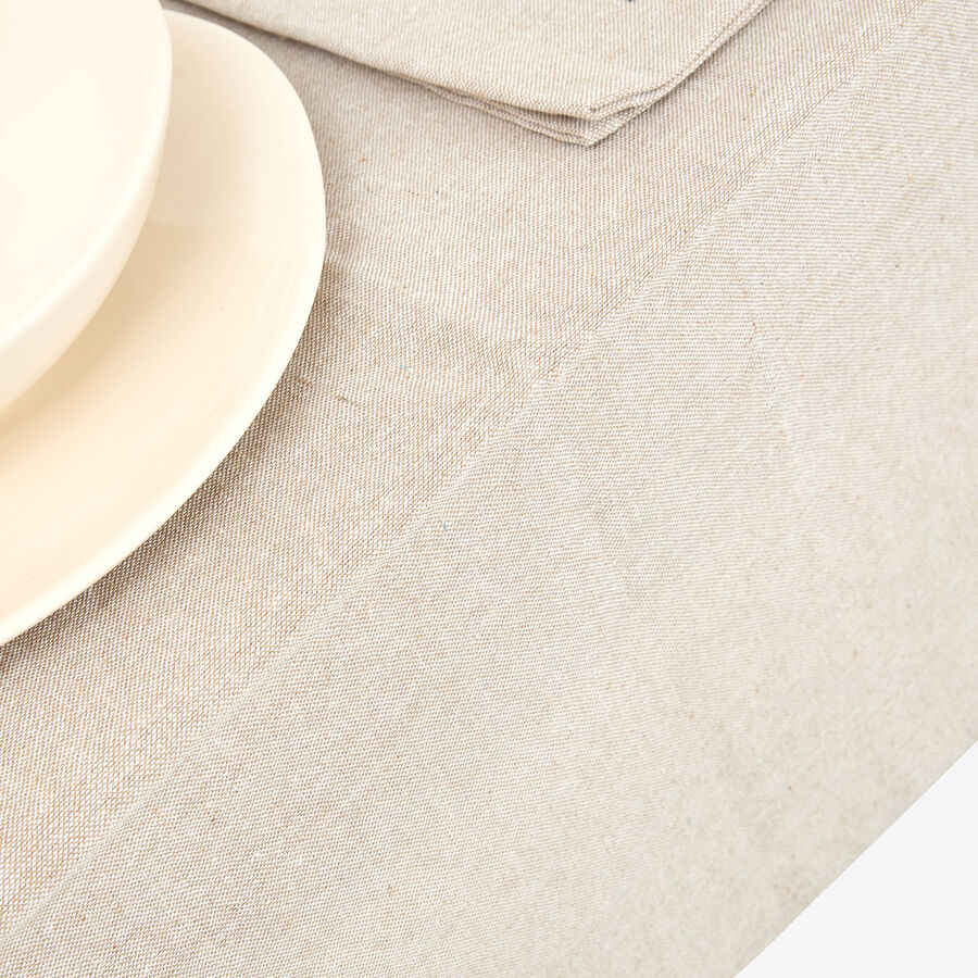 Mantel de algodón beige liso 150x200cm