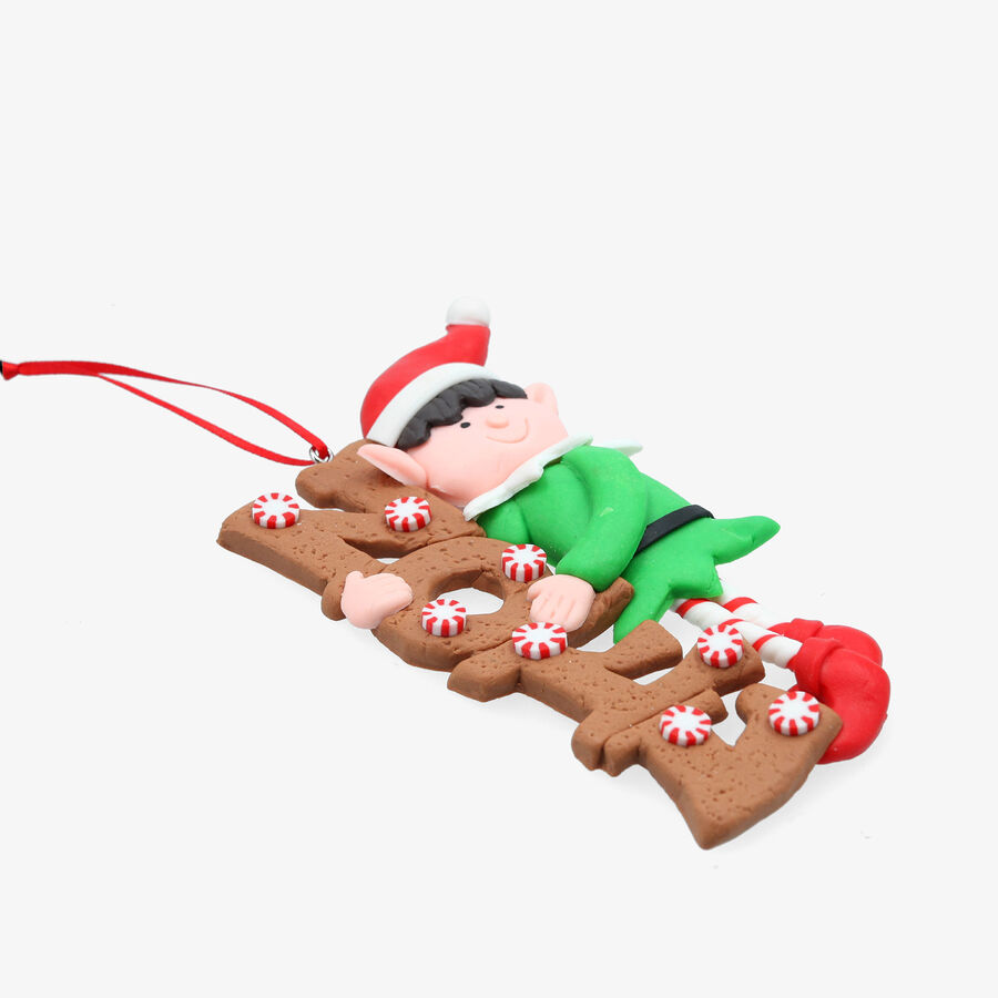 Adorno colgante de arcilla Christmas Elf 11cm