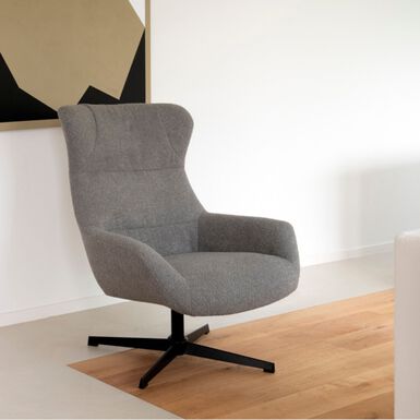 Butaca giratoria gris Celida 81x89x101cm Clau&Chloe