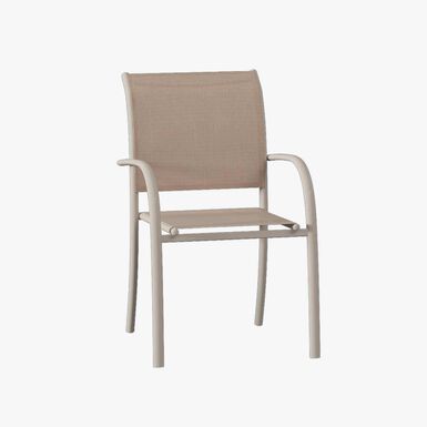 Silla de jard&iacute;n apilable de aluminio crema Piazor 56x65x88cm